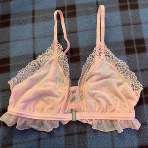 Xhilaration Triangle Bralette Pink Front Clasp Med